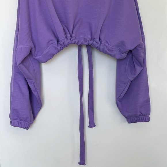 Lilac cropped cotton oversized sweatshirt XL - Picture 2 of 13